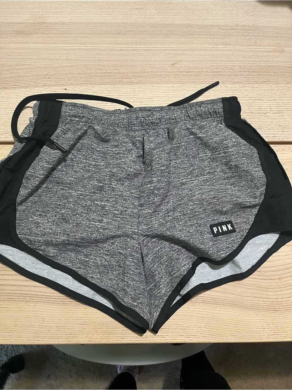 PINK Victoria's Secret Women's Heather Gray Athletic Running Lined Shorts